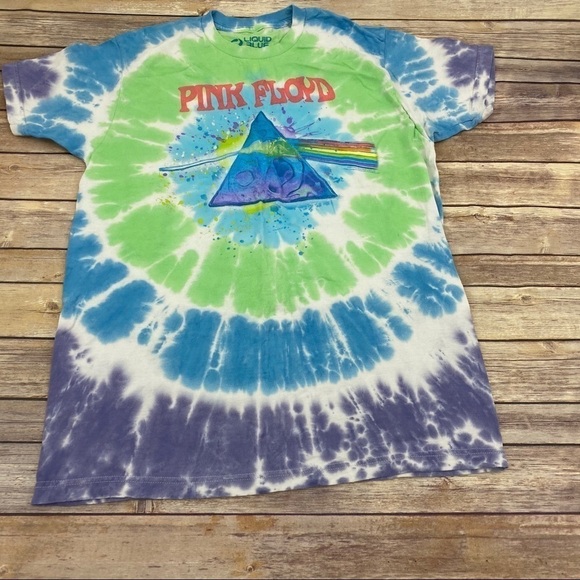 Tie Dye Pink Floyd Liquid Blue tshirt size large - Picture 1 of 5